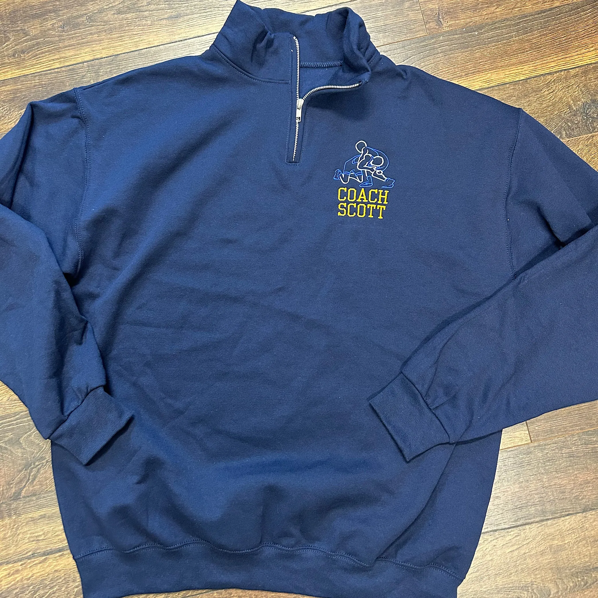 Wrestling Coach Personalized Quarter Zip Sweatshirt